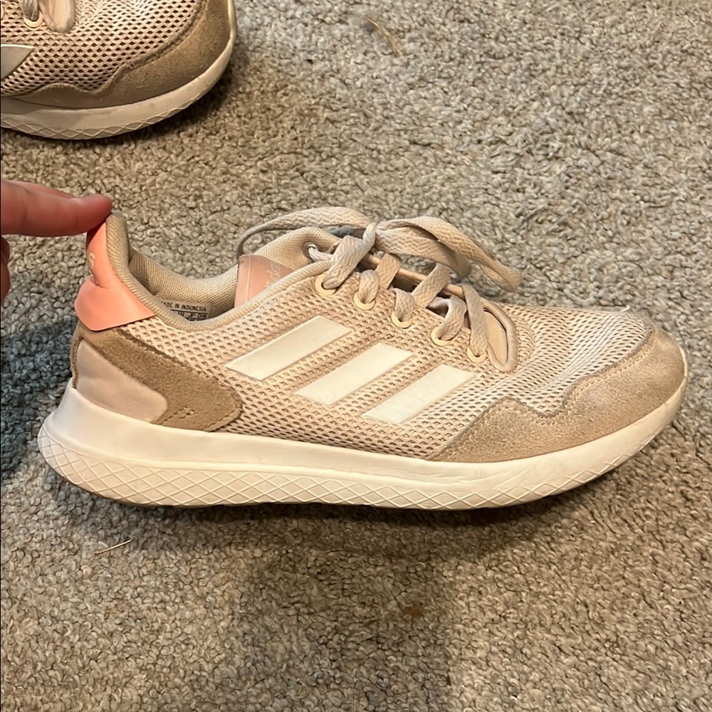 Adidas Women's Beige and Pink Sneakers